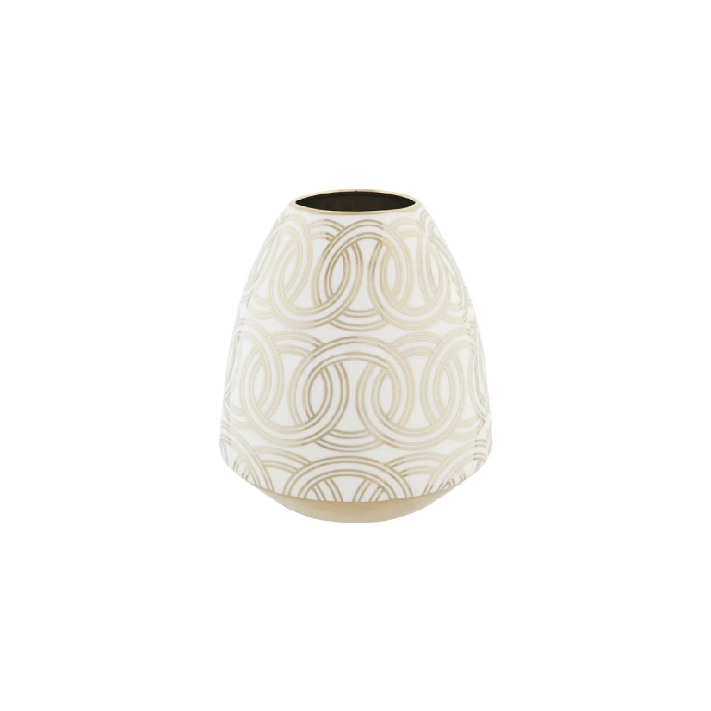 Vase en céramique pour décoration intérieure avec motif ondulé - 10 x 10 x 15