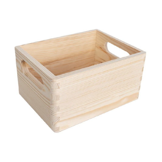 Boîte de rangement en bois avec poignées pour l'organisation domestique - 30 x 20 x 15